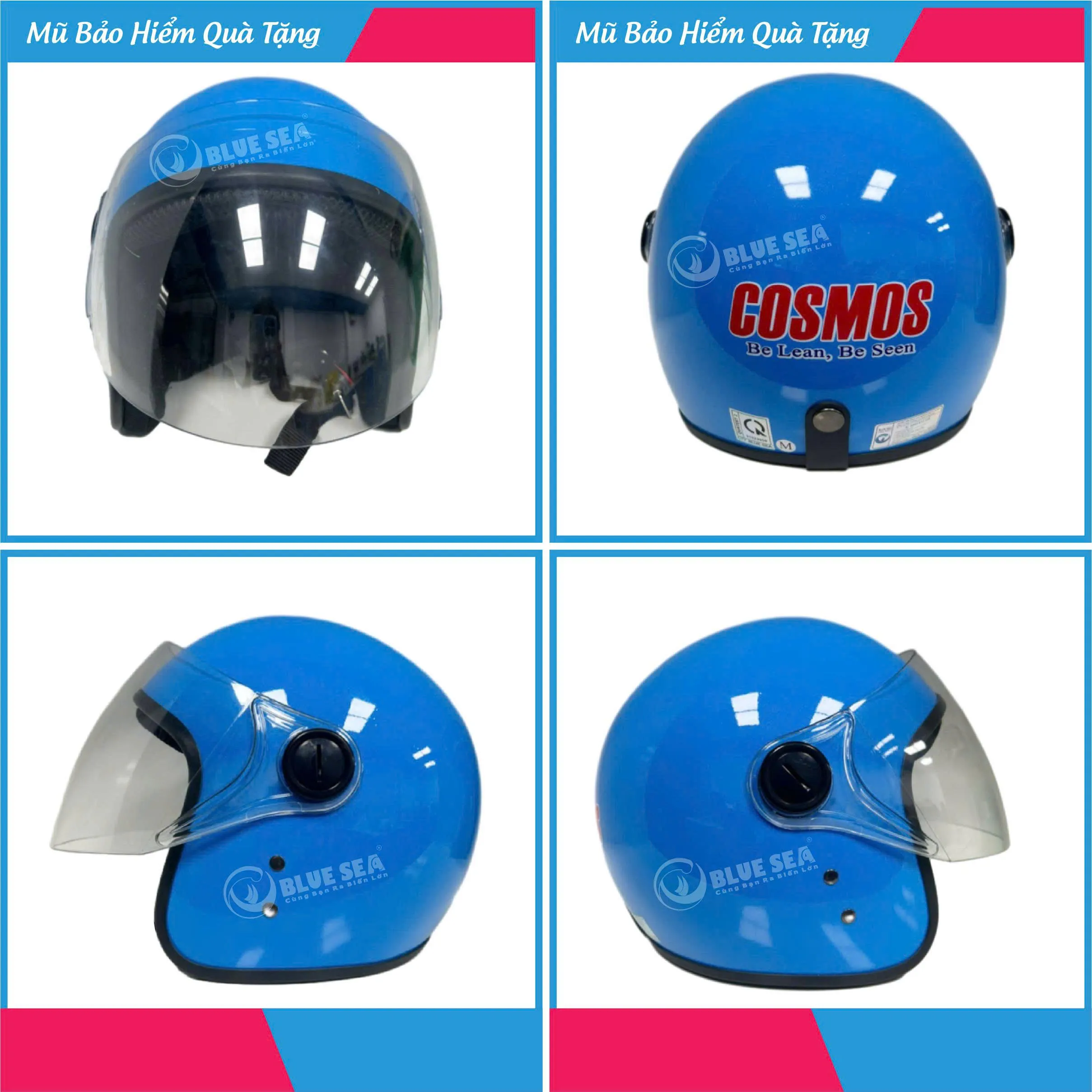 Nón Bảo Hiểm 3/4 In Logo COSMOS