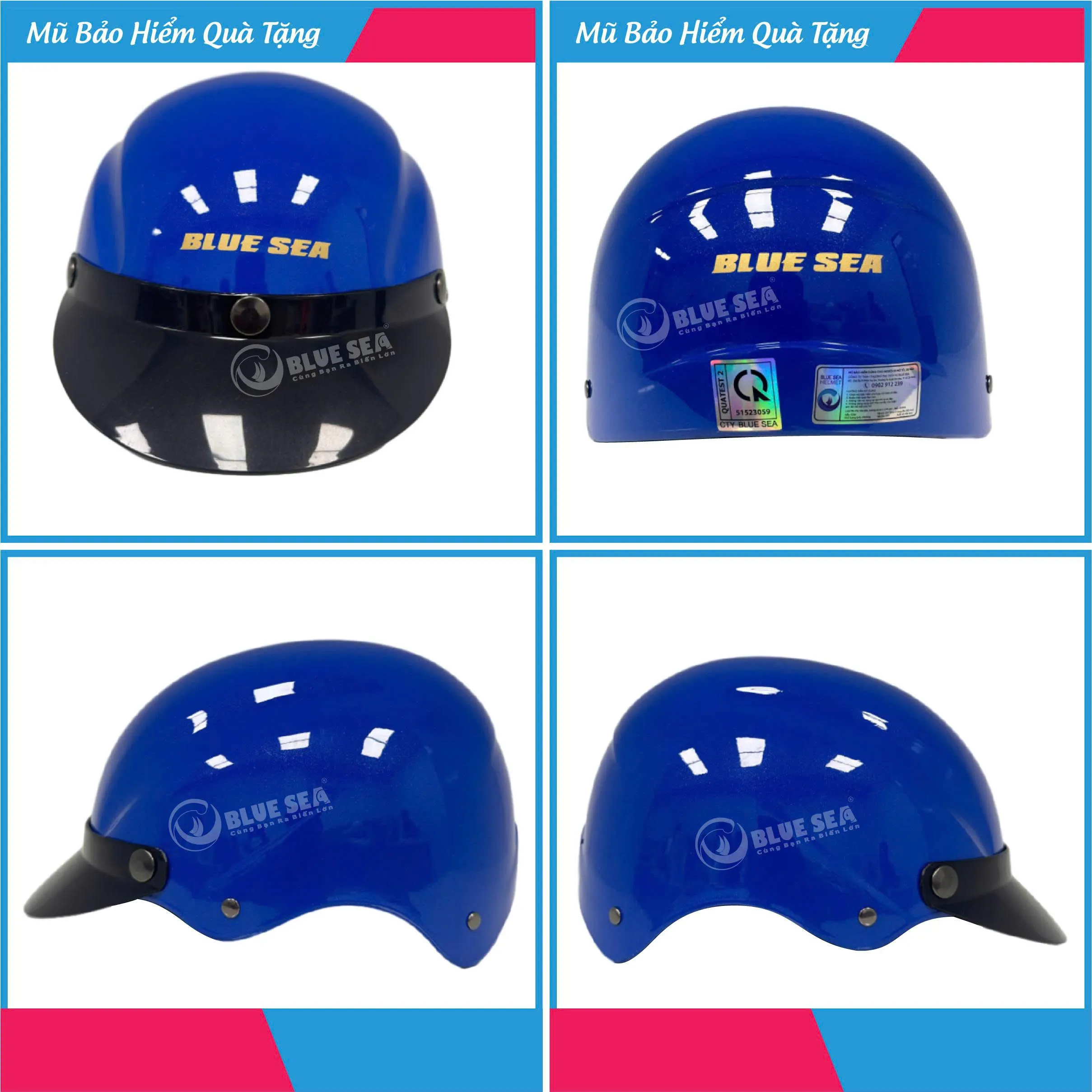 Nón Bảo Hiểm In Logo Blue Sea