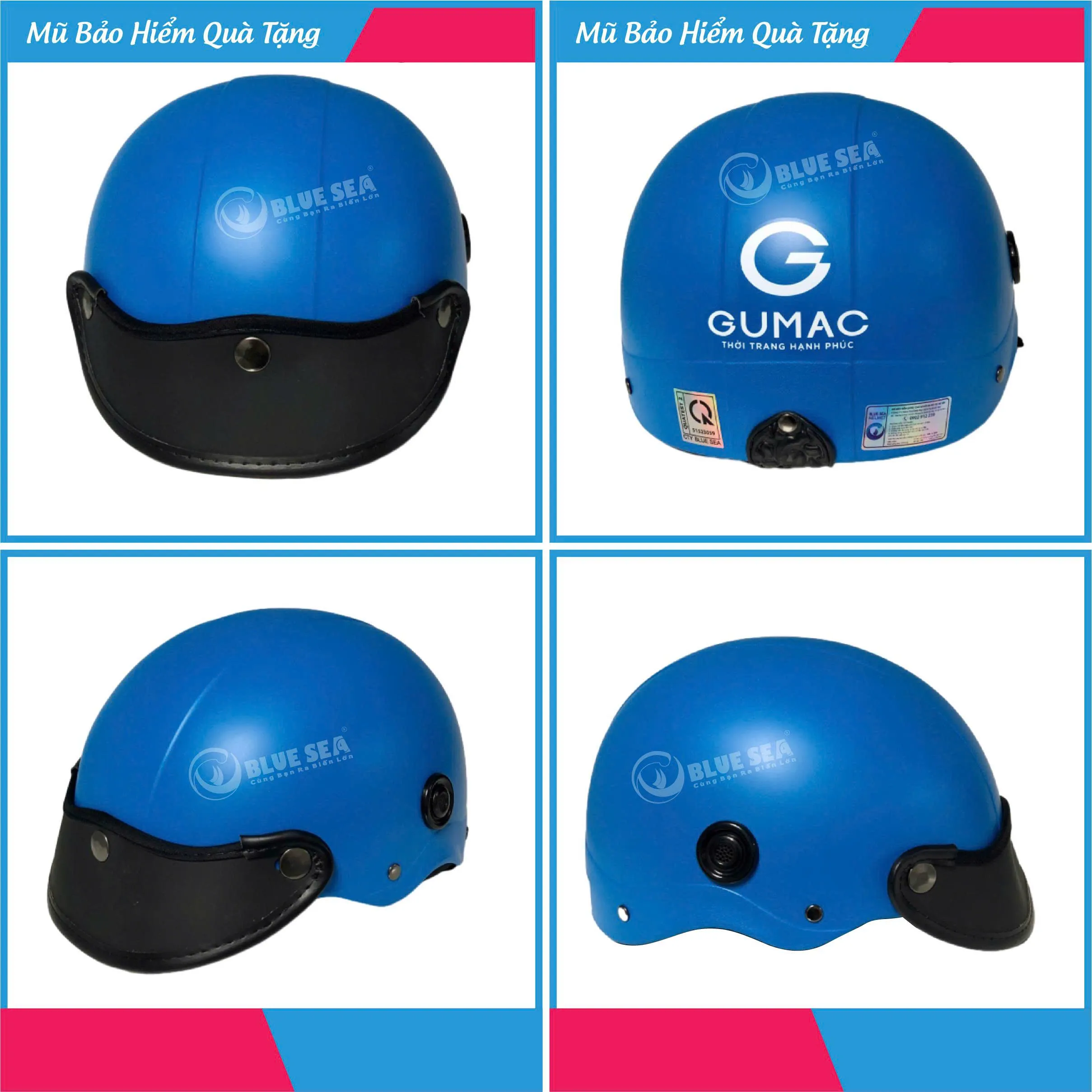 Nón Bảo Hiểm In Logo GUMAC Mẫu 2 (Kiểu Dáng Nón Sơn)