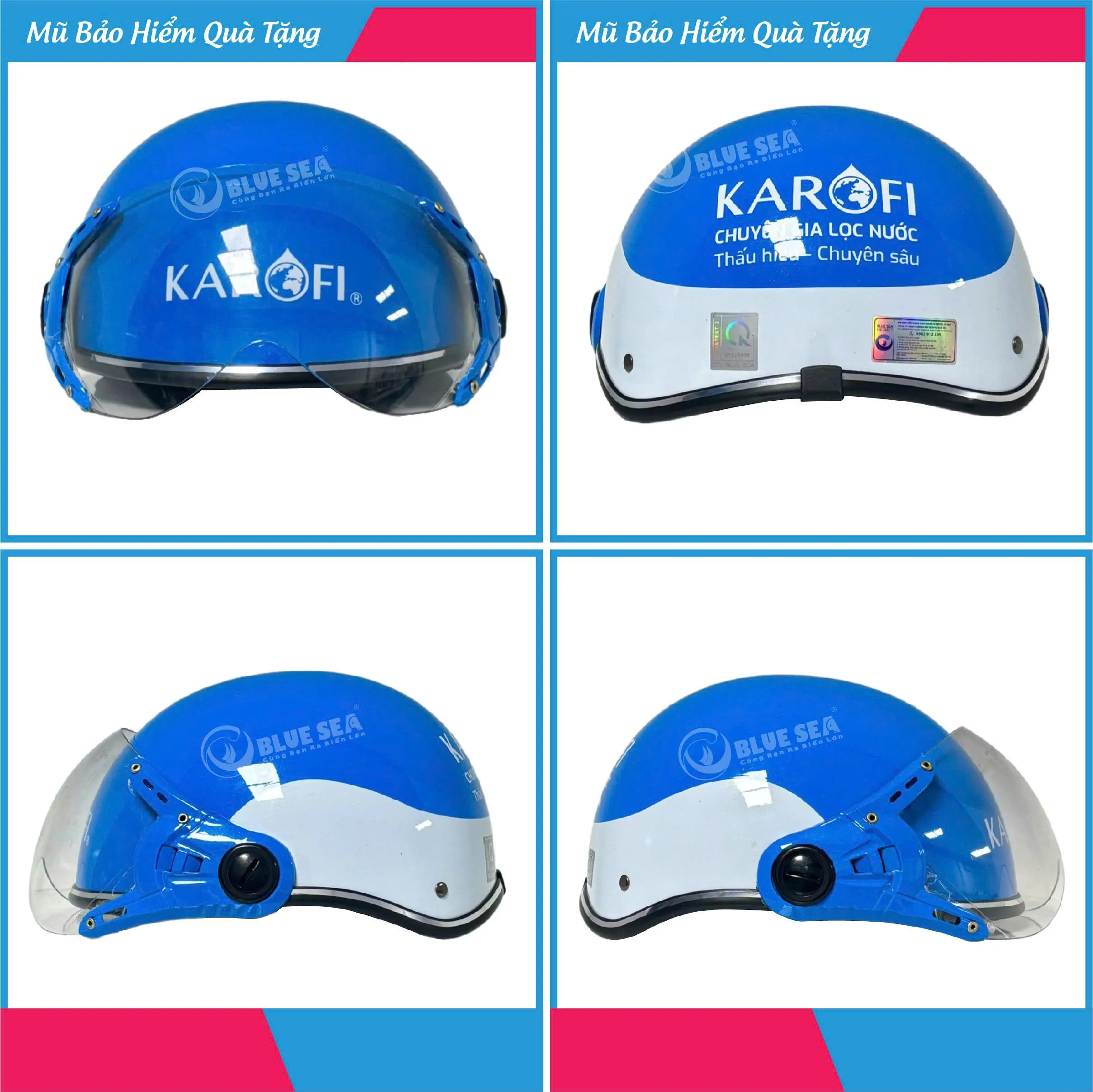 Nón Bảo Hiểm Có Kính In Logo Karofi