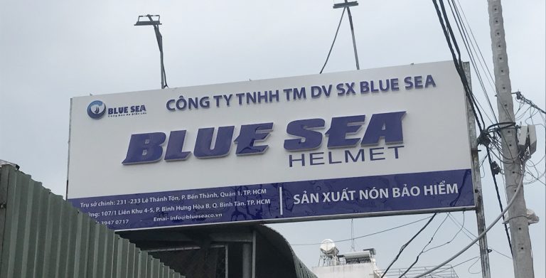 Cơ sở sản xuất in ấn mũ bảo hiểm Blue Sea 